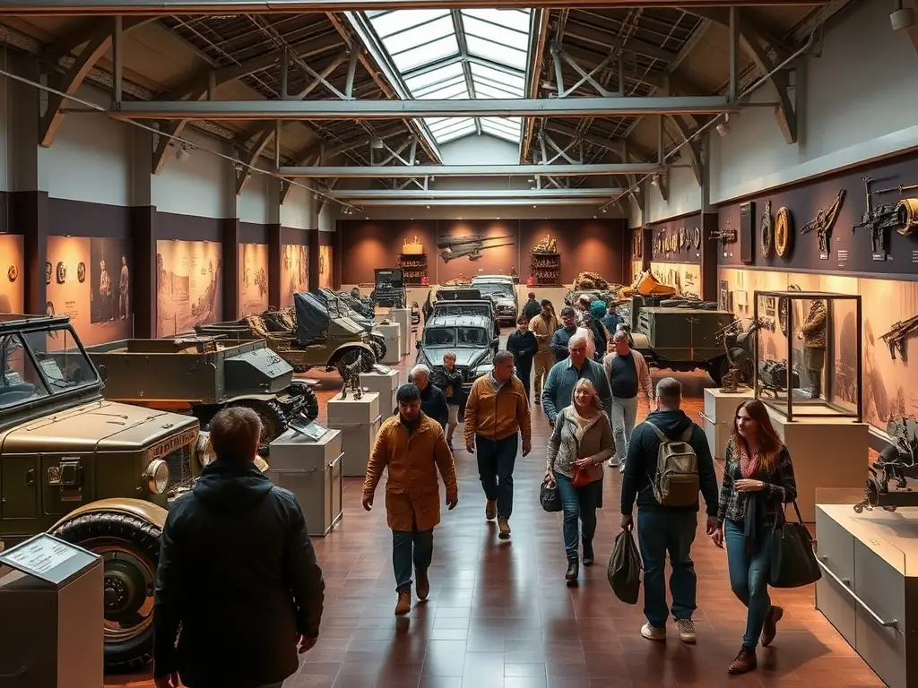 A photograph of a meticulously curated exhibition at ATELIER 124, featuring vintage bicycles and historical artifacts related to velocipedic heritage.